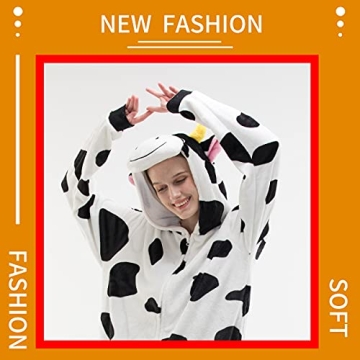 COSUSKET Cozy Cow Adult Onesie Pajamas for Halloween