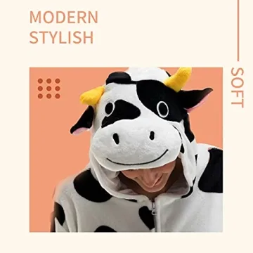 COSUSKET Cozy Cow Adult Onesie Pajamas for Halloween
