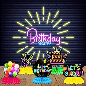 Fluorescent Glow Party Centerpieces for Birthday Celebrations