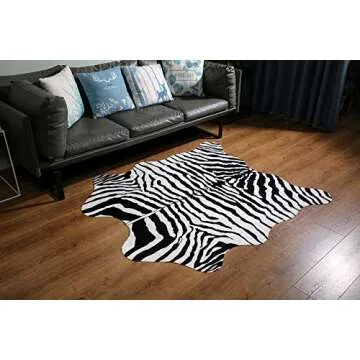 MustMat Soft Zebra Print Rug for Children’s Room