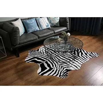 MustMat Soft Zebra Print Rug for Children’s Room