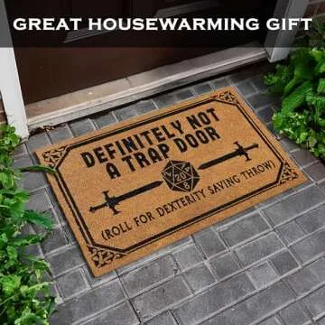 Funny Not a Trap Door Doormat for Gamers 30x17 Inch