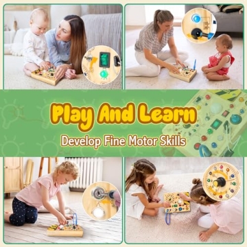 Iabedi Busy Board Montessori Toy for 1-3 Year Olds