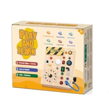Iabedi Busy Board Montessori Toy for 1-3 Year Olds