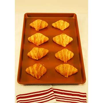 Chef Select Premium Non-Stick Cookie Sheet, Large 11-inch by 17-Inch, Copper Colored Steel, Heavy Duty