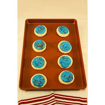 Chef Select Premium Non-Stick Cookie Sheet, Large 11-inch by 17-Inch, Copper Colored Steel, Heavy Duty