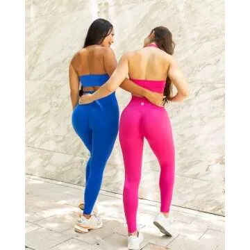 SUUKSESS Scrunch Butt Lifting Seamless Leggings for Women Booty High Waisted Workout Yoga Pants (Hot Pink, M)