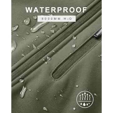 33,000ft Men's Softshell Jacket with Hood Fleece Lined Windbreaker Lightweight Waterproof Jackets for Hiking