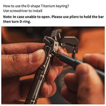 MecArmy TPX8 Mini Bolt Action Tactical Pen, Keychain Tactical Pen with 1 D Key Ring for Daily Carry, Small EDC Pen with Anti-Slip Grip Replaceable Refill for Work Travel, Ideal Gift (Titanium)