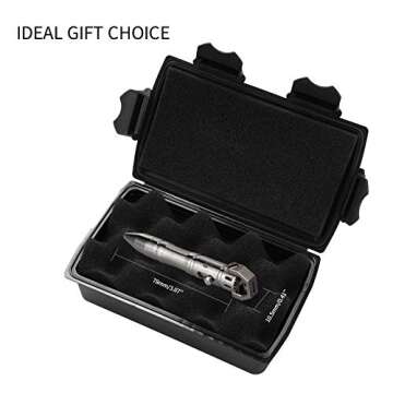 MecArmy TPX8 Mini Bolt Action Tactical Pen, Keychain Tactical Pen with 1 D Key Ring for Daily Carry, Small EDC Pen with Anti-Slip Grip Replaceable Refill for Work Travel, Ideal Gift (Titanium)