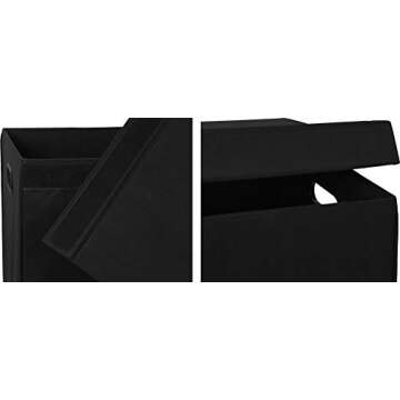 Simple Houseware Double Laundry Hamper with Lid and Removable Bags, Black