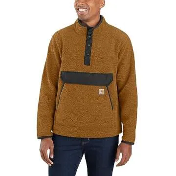 Carhartt Men's Big & Tall Relaxed Fit Fleece Pullover, Brown, 3X-Large/Tall