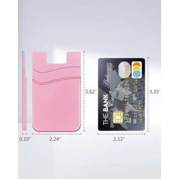 BIAJIYA Card Holder for Back of Phone, Pouch Silicone Wallet Sleeve Pocket Stick-on ID Credit Card f...