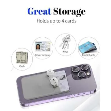 BIAJIYA Card Holder for Back of Phone, Pouch Silicone Wallet Sleeve Pocket Stick-on ID Credit Card for All Smartphones
