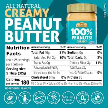 Crazy Richard's All-Natural Vegan Peanut Butter - Gluten-Free & Non-GMO 26oz