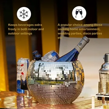 Wittolins 9.8 Inch Disco Ice Bucket for Parties and Decor