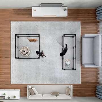 Dog Playpen Clear Dog Play Pen Modern Dog Playpen for Puppy Rabbit Clear Crate Cage Kennel Dog Fence Dog playpen and Indoor (S, Black)