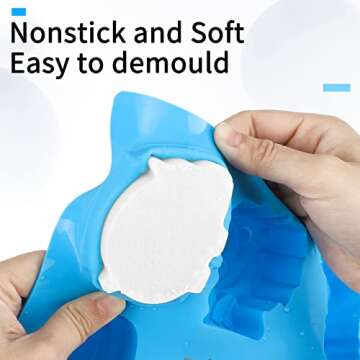 Beasea Animal Soap Molds, 2 Pack Large 3D Silicone Mat Chocolate Cake Candy Cookie Baking Making Cla...