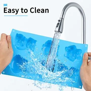 Beasea Animal Soap Molds, 2 Pack Large 3D Silicone Mat Chocolate Cake Candy Cookie Baking Making Clay Ice DIY Hard Resin Gummy Cube Tray Set Decoration Handmade Craft Bear Shape