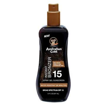 Australian Gold SPF#15 Spray Gel with Bronzer - 3 Pack