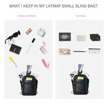 LATMAP Fashionable Lightweight Sling Bag for Travel