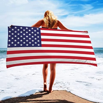 Oversized SHUIHAN American Flag Beach Towel for Unmatched Comfort