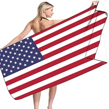 Oversized SHUIHAN American Flag Beach Towel for Unmatched Comfort