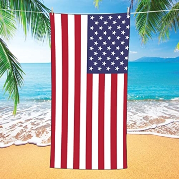 Oversized SHUIHAN American Flag Beach Towel for Unmatched Comfort