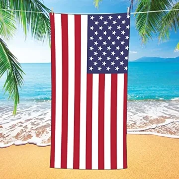 Oversized SHUIHAN American Flag Beach Towel for Unmatched Comfort