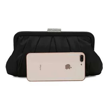 CHARMING TAILOR Pleated Satin Clutch for Special Events
