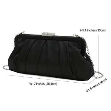 CHARMING TAILOR Pleated Satin Clutch for Special Events