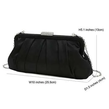 CHARMING TAILOR Pleated Satin Clutch for Special Events