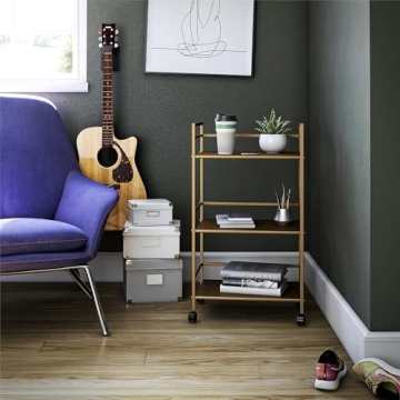 Stylish Novogratz Helix Bar Cart with Wheels