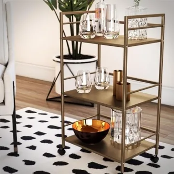 Stylish Novogratz Helix Bar Cart with Wheels