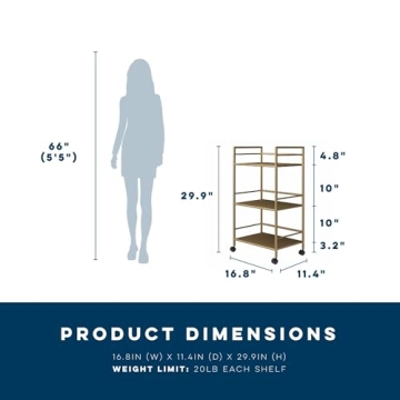 Stylish Novogratz Helix Bar Cart with Wheels