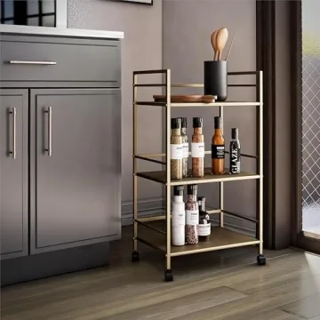 Stylish Novogratz Helix Bar Cart with Wheels
