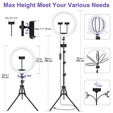 13" Selfie Ring Light with Tripod & RGB Modes for Creators