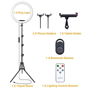 13" Selfie Ring Light with Tripod & RGB Modes for Creators