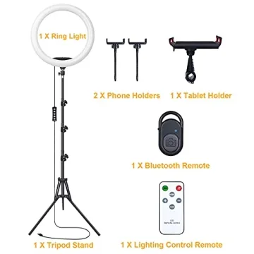 13" Selfie Ring Light with Tripod & RGB Modes for Creators