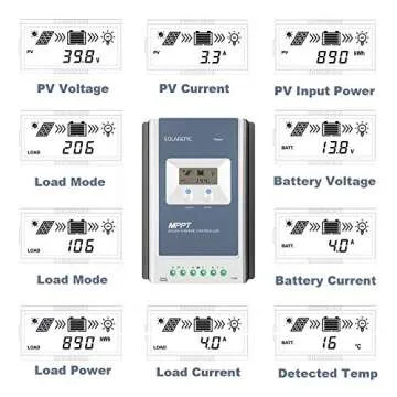 EPEVER 40A MPPT Solar Charge Controller 100V Input Tracer 4210AN with Display Negative Ground Lithium Battery Charger Work with LiFePO4