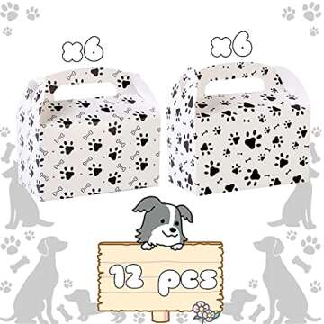 C L cooper life Puppy Dog Pet Gift Treat Boxes Paw Patrol Birthday Decorations 12 Pack Dog Party Fav...