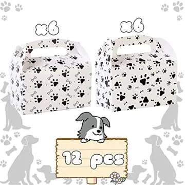 C L cooper life Puppy Dog Pet Gift Treat Boxes Paw Patrol Birthday Decorations 12 Pack Dog Party Fav...