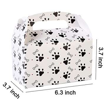 C L cooper life Puppy Dog Pet Gift Treat Boxes Paw Patrol Birthday Decorations 12 Pack Dog Party Favor Boxes for Kids Birthday Party Baby Shower Decorations