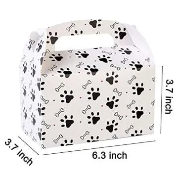 C L cooper life Puppy Dog Pet Gift Treat Boxes Paw Patrol Birthday Decorations 12 Pack Dog Party Favor Boxes for Kids Birthday Party Baby Shower Decorations