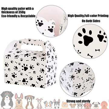C L cooper life Puppy Dog Pet Gift Treat Boxes Paw Patrol Birthday Decorations 12 Pack Dog Party Favor Boxes for Kids Birthday Party Baby Shower Decorations
