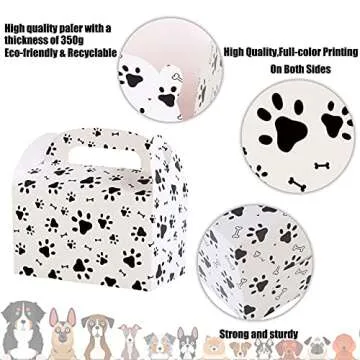 C L cooper life Puppy Dog Pet Gift Treat Boxes Paw Patrol Birthday Decorations 12 Pack Dog Party Favor Boxes for Kids Birthday Party Baby Shower Decorations