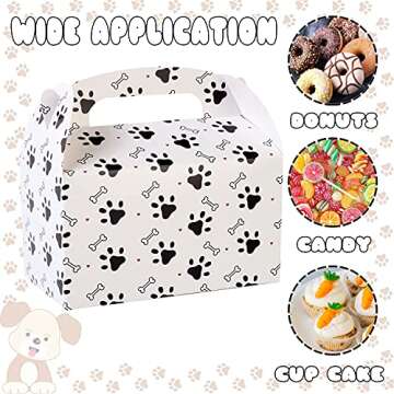 C L cooper life Puppy Dog Pet Gift Treat Boxes Paw Patrol Birthday Decorations 12 Pack Dog Party Favor Boxes for Kids Birthday Party Baby Shower Decorations