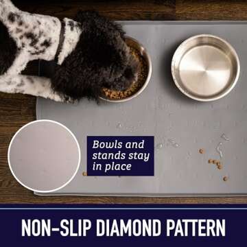 Leash Boss Waterproof Dog Food Mat for Clean Feeding
