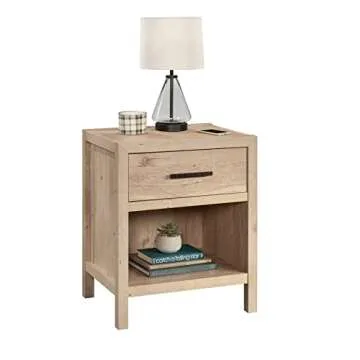 Sauder Pacific View Bedroom Night Stand, Spacious Storage, 1 Drawer Nightstand - Prime Oak Finish