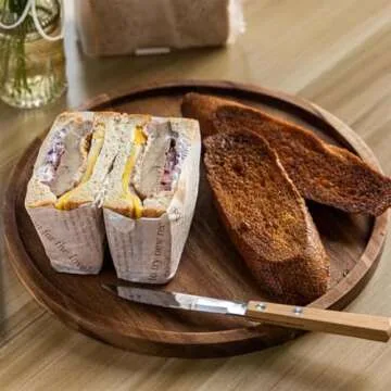 Round Wood Tray, Acacia Wooden Serving Tray, Serving Platter, Appetizer Charcuterie Board, Tray Organizer for Kitchen, Round Wood Tray for Table Centerpiece 13.8 x 13.8 x 0.8 inch